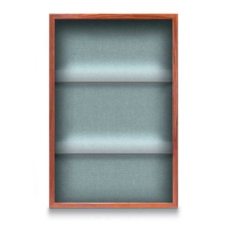 UNITED VISUAL PRODUCTS Outdoor Enclosed Combo Board, 48"x36", Satin Frame/Blue & Cloud UVCB4836OD-BLUE-CLOUD